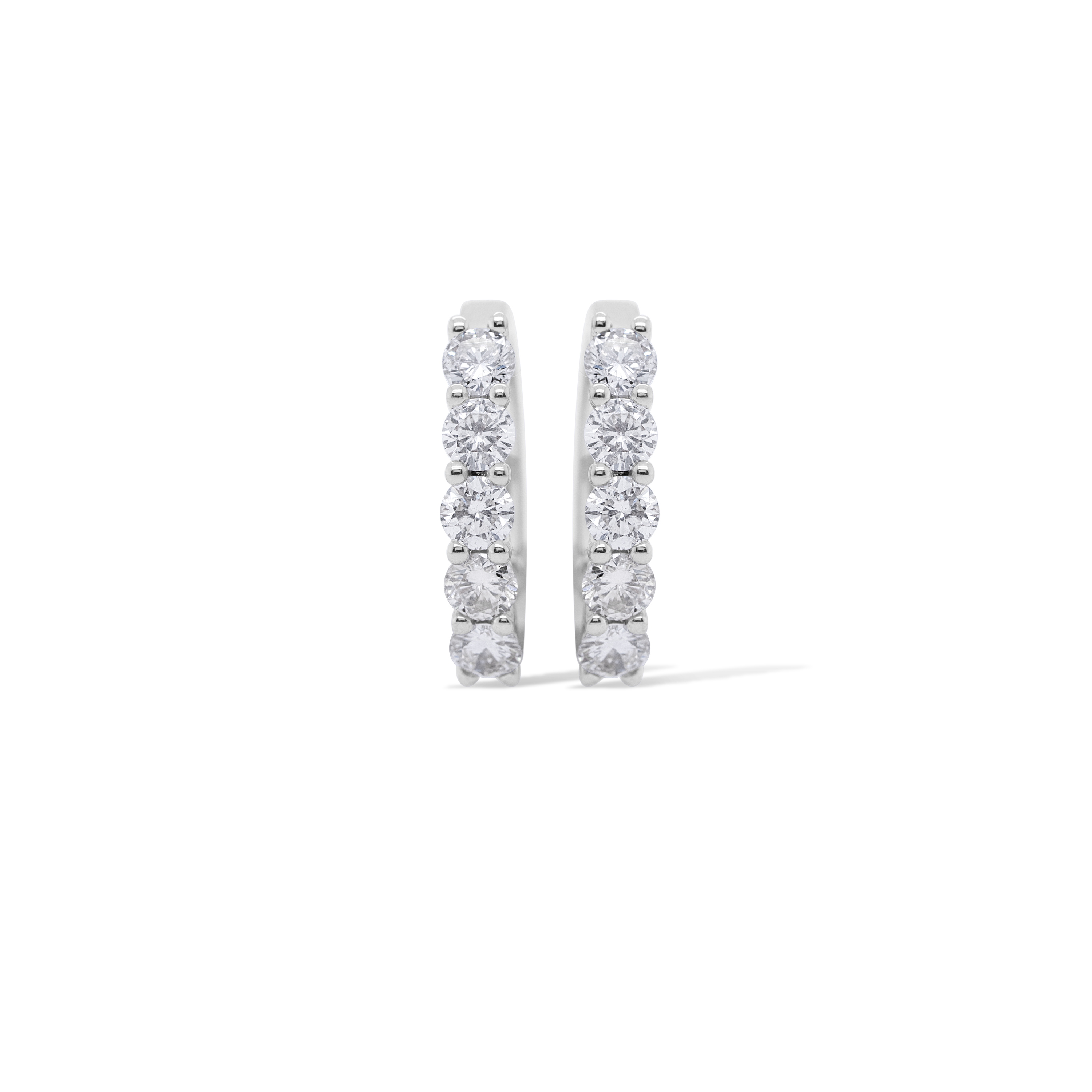 Diamond Hoop Earrings 0.74 ct. 14K White Gold